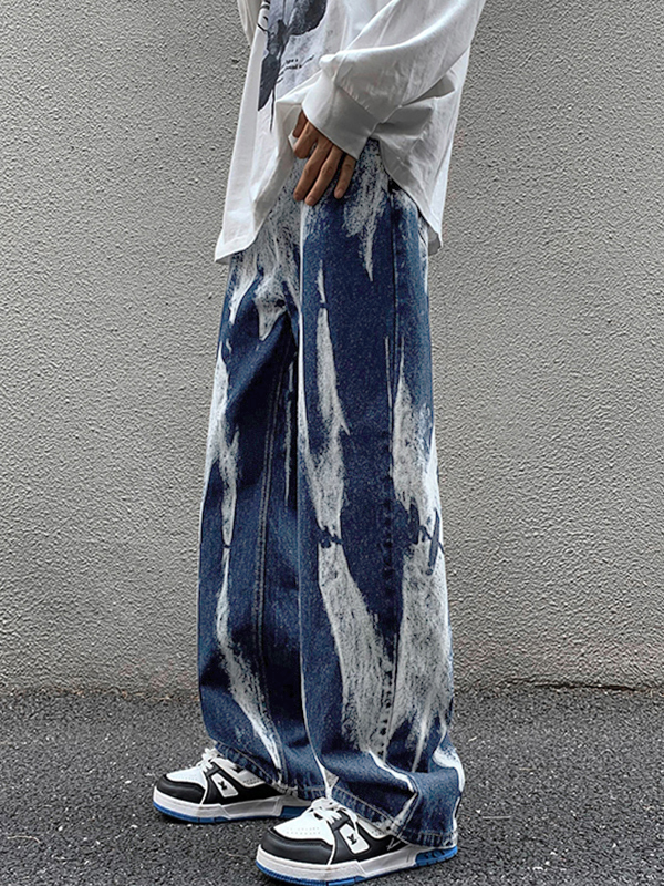 Men's Tie Dye Gradient Straight Leg Jean-2