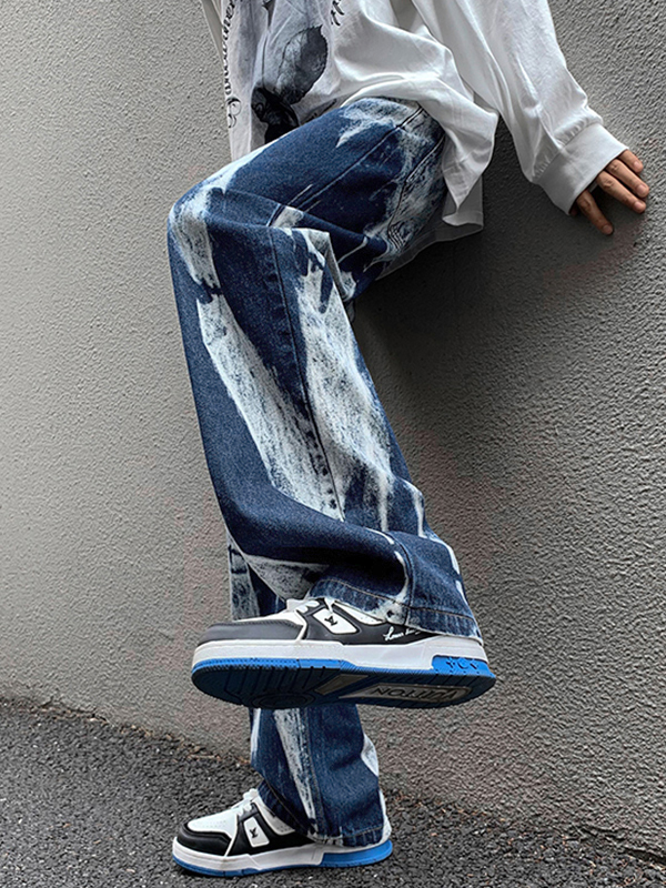 Men's Tie Dye Gradient Straight Leg Jean-3