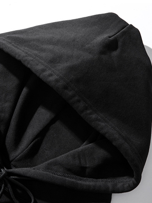 Men's Contrast Color Print Kangaroo Pocket Oversized Hoodie-5