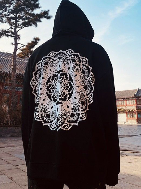 Men's Ethnic Style Print Oversized Hoodie-2