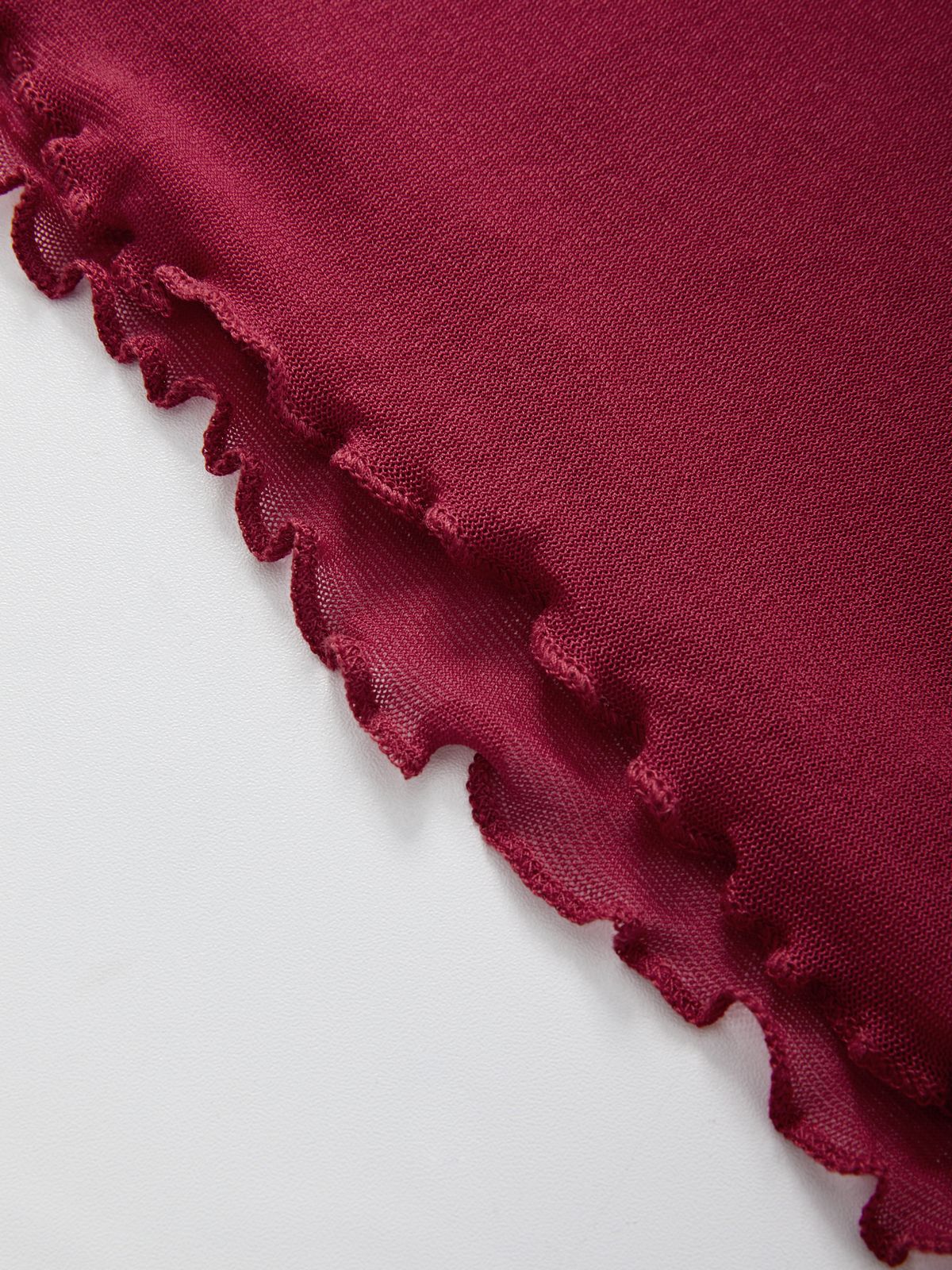 Lace Trim Tie Front Long Sleeve Blouse-6