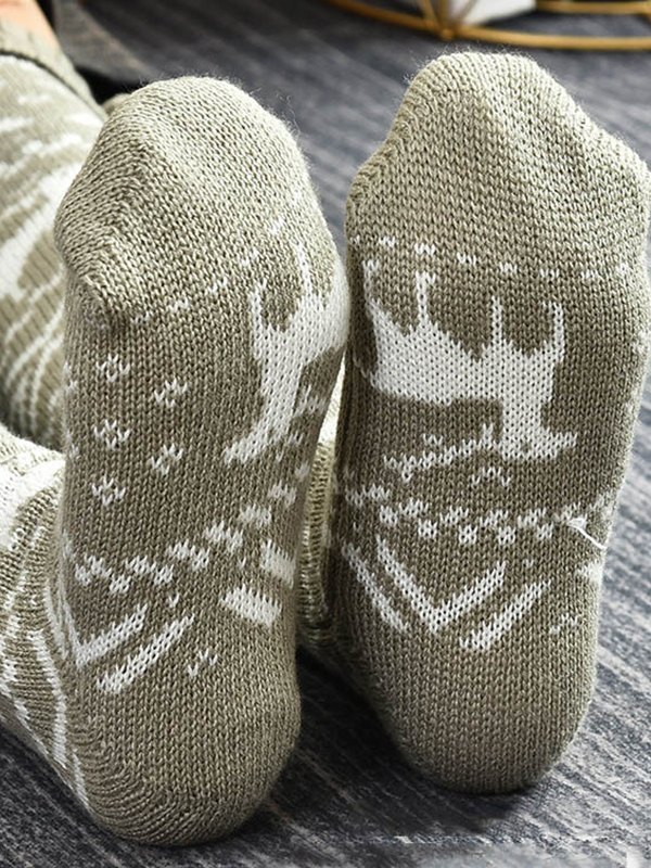 Christmas Jacquard Knee High Socks-4