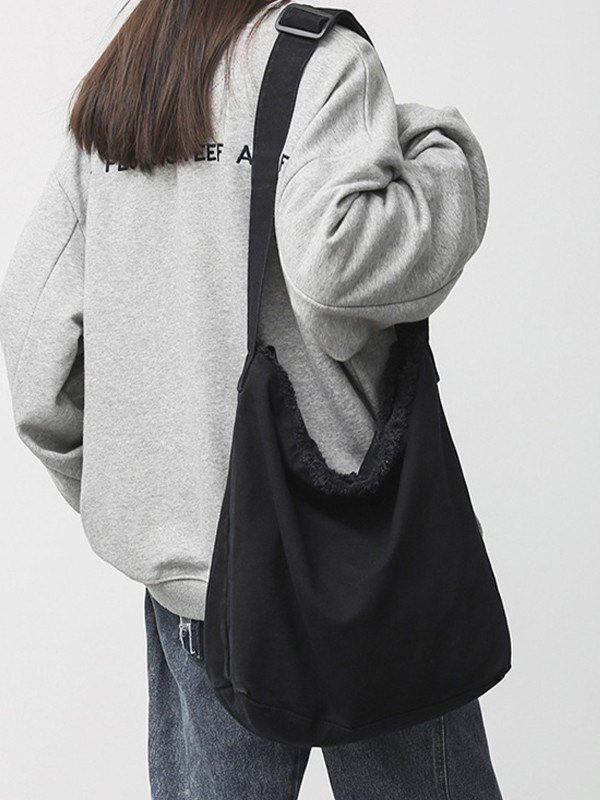 Fray Trim Large Crossbody Bag-4