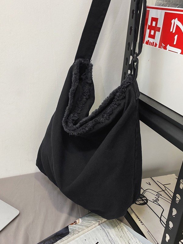 Fray Trim Large Crossbody Bag-2