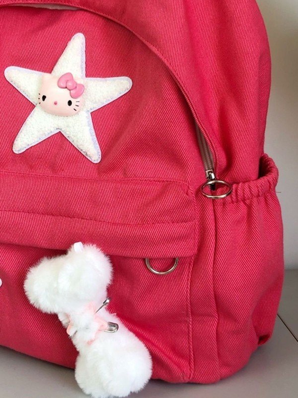 Fuzzy Bone Star Embellish Backpack-5
