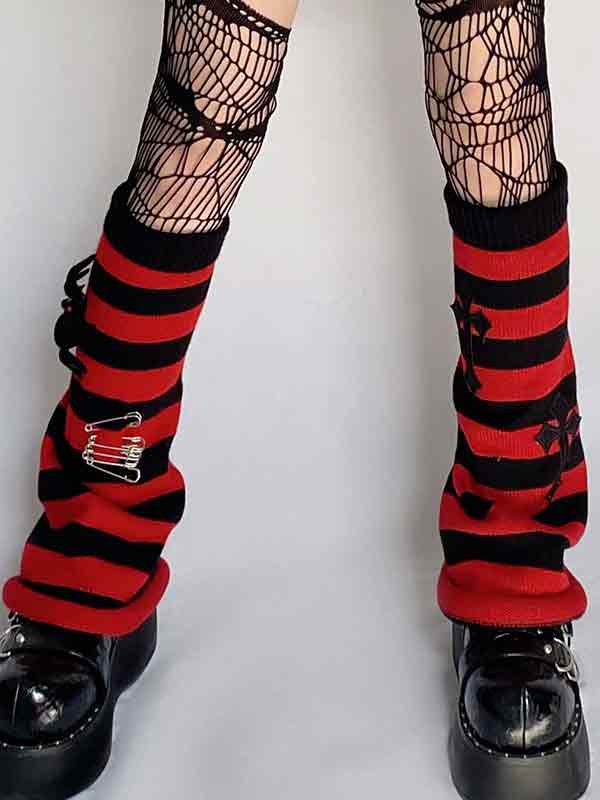 Cross Stripe Print Leg Warmer-2