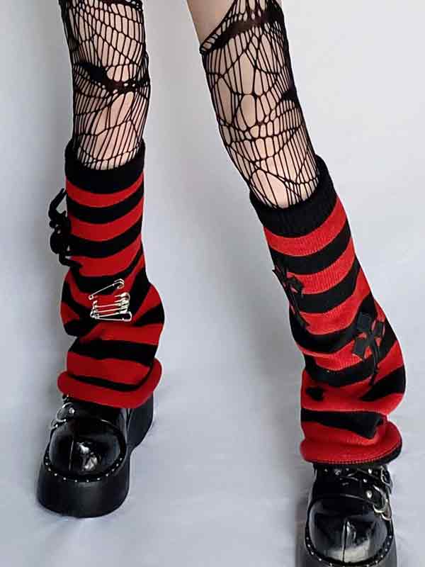 Cross Stripe Print Leg Warmer-3