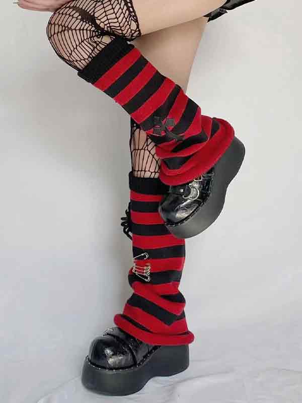 Cross Stripe Print Leg Warmer-1
