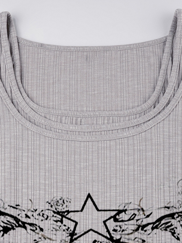 Vintage Star Print Two Piece Long Sleeve Knit-5